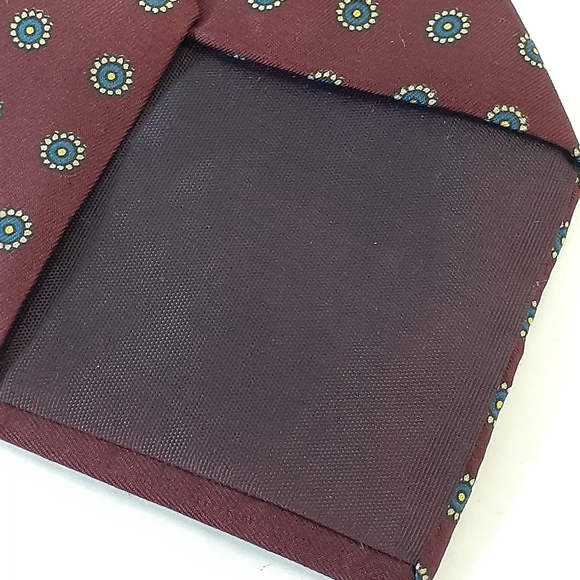 Vintage Adams Row Hand Block Print England Rare Silk Necktie - Picture 3 of 7